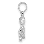 FJC Finejewelers 925 Sterling Silver Rhodium Plated Polished 3D Capricorn Zodiac Charm