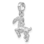 FJC Finejewelers 925 Sterling Silver Rhodium Plated Polished 3D Capricorn Zodiac Charm