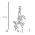 FJC Finejewelers 925 Sterling Silver Rhodium Plated Polished 3D Capricorn Zodiac Charm
