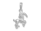 FJC Finejewelers 925 Sterling Silver Rhodium Plated Polished 3D Capricorn Zodiac Charm