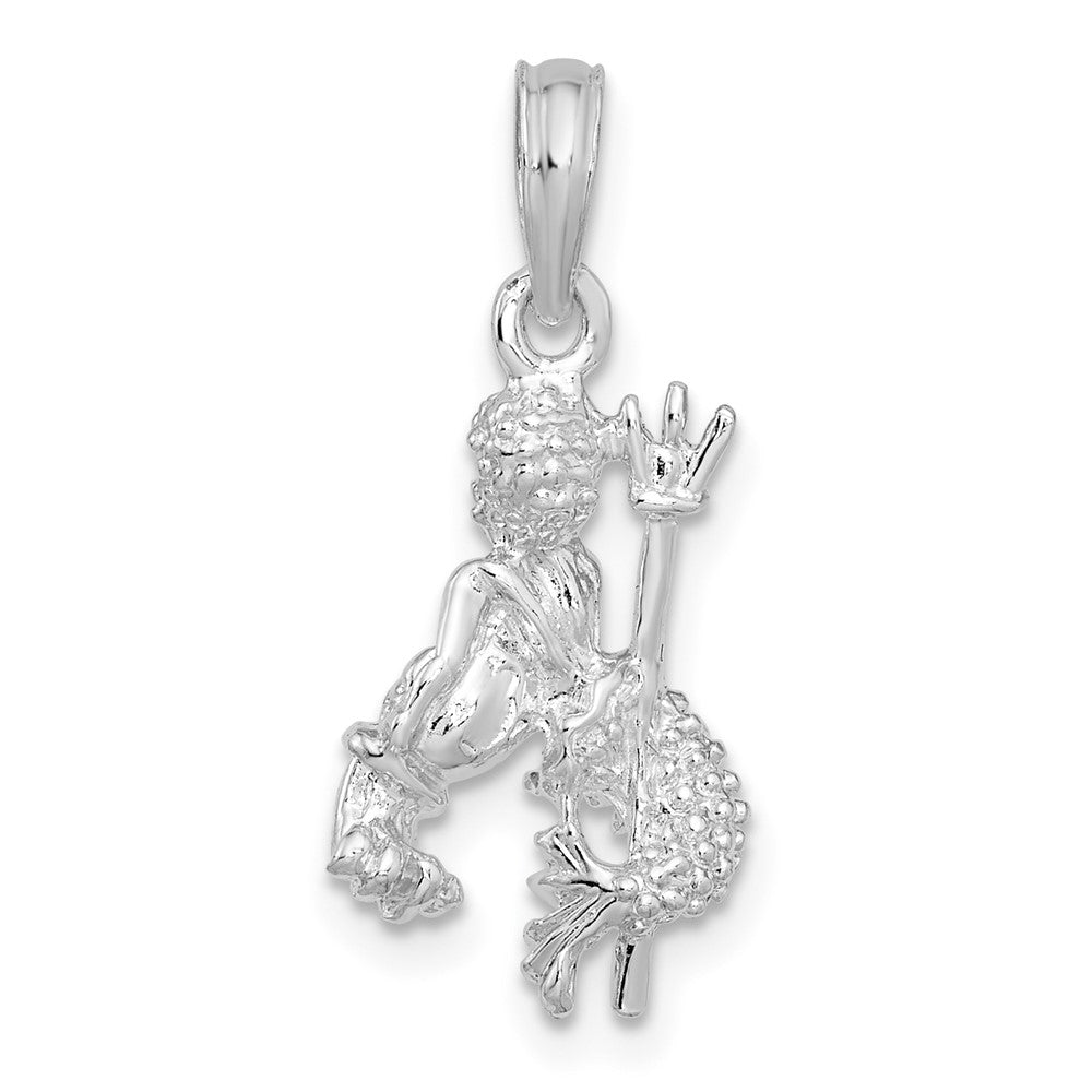 FJC Finejewelers 925 Sterling Silver Rhodium Plated Polished 3D Aquarius Zodiac Charm