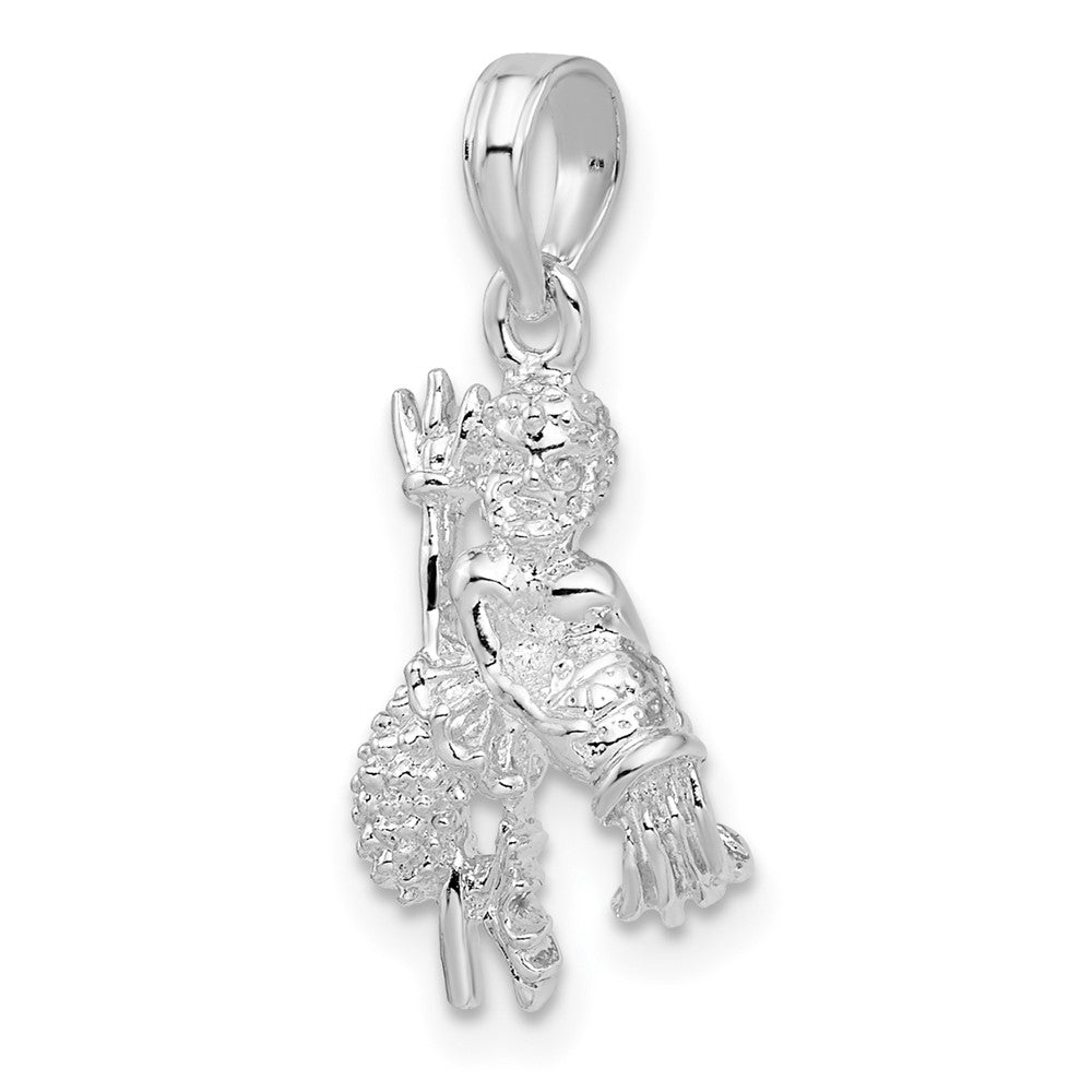 FJC Finejewelers 925 Sterling Silver Rhodium Plated Polished 3D Aquarius Zodiac Charm