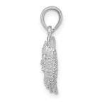 FJC Finejewelers 925 Sterling Silver Rhodium Plated Polished 3D Pisces Zodiac Charm