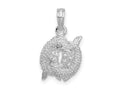 FJC Finejewelers 925 Sterling Silver Rhodium Plated Polished 3D Pisces Zodiac Charm