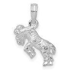 FJC Finejewelers 925 Sterling Silver Rhodium Plated Polished 3D Aries Zodiac Charm