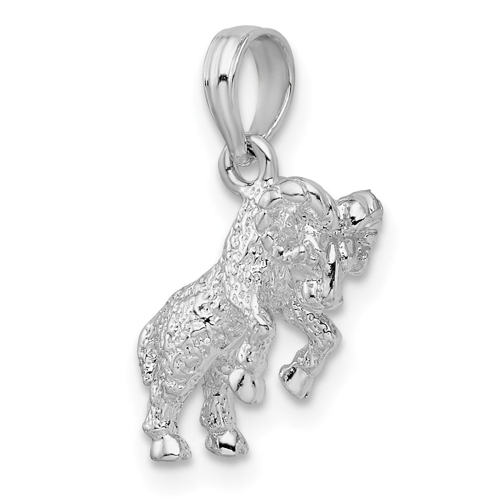 FJC Finejewelers 925 Sterling Silver Rhodium Plated Polished 3D Aries Zodiac Charm