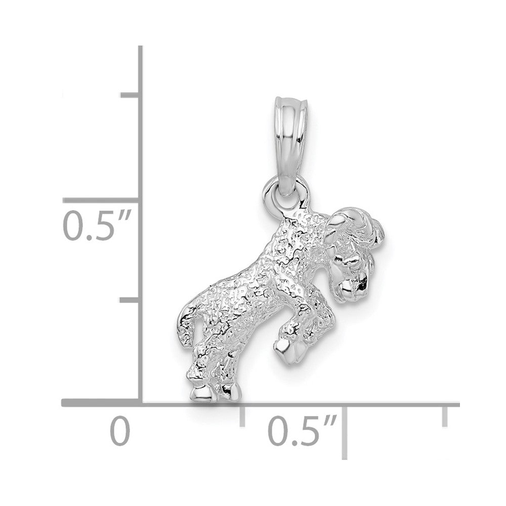 FJC Finejewelers 925 Sterling Silver Rhodium Plated Polished 3D Aries Zodiac Charm