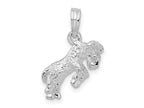 FJC Finejewelers 925 Sterling Silver Rhodium Plated Polished 3D Aries Zodiac Charm