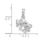 FJC Finejewelers 925 Sterling Silver Rhodium Plated Polished 3D Taurus Zodiac Charm