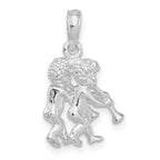 FJC Finejewelers 925 Sterling Silver Rhodium Plated Polished 3D Gemini Zodiac Charm