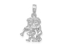 FJC Finejewelers 925 Sterling Silver Rhodium Plated Polished 3D Gemini Zodiac Charm