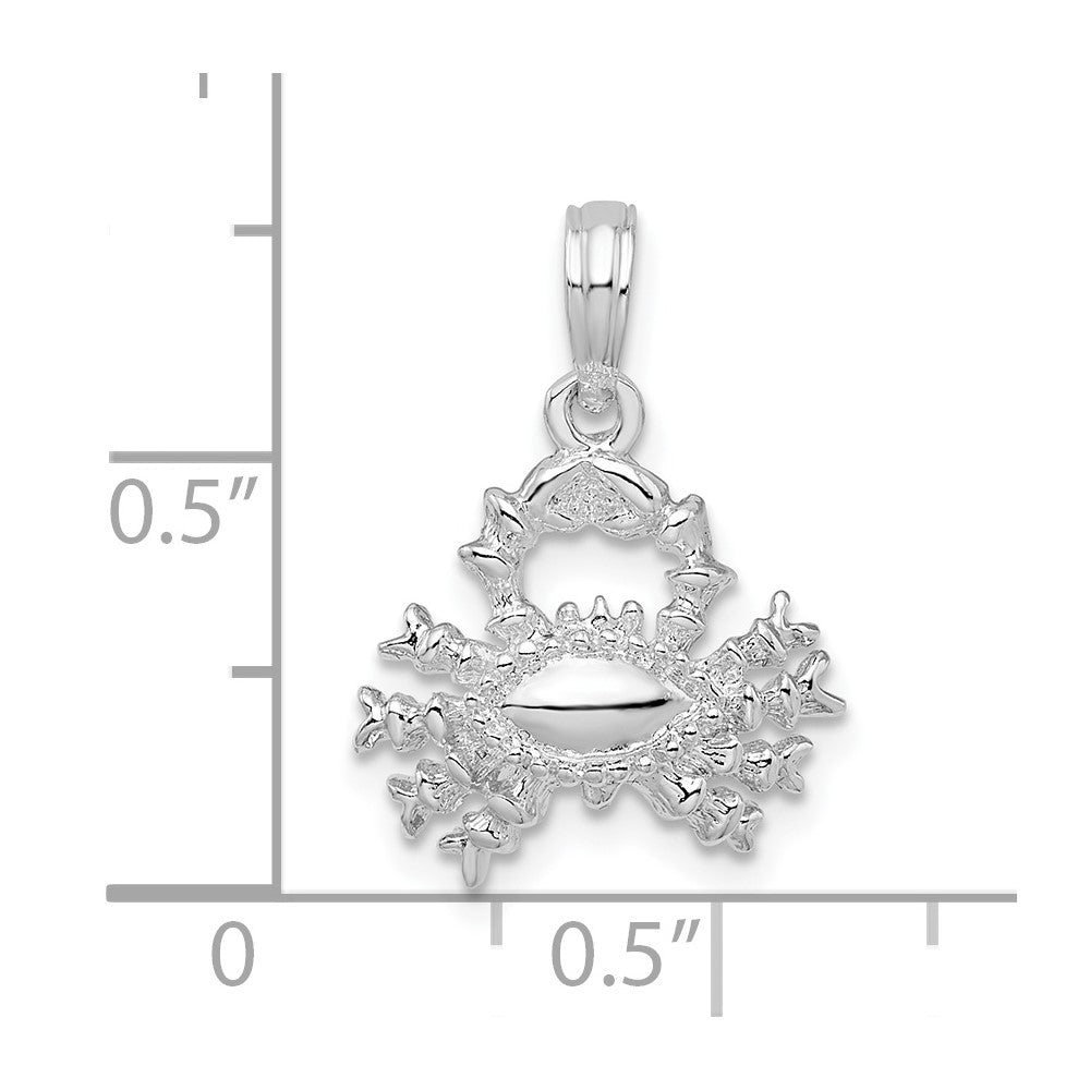 FJC Finejewelers 925 Sterling Silver Rhodium Plated Polished 3D Cancer Zodiac Charm
