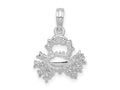 FJC Finejewelers 925 Sterling Silver Rhodium Plated Polished 3D Cancer Zodiac Charm