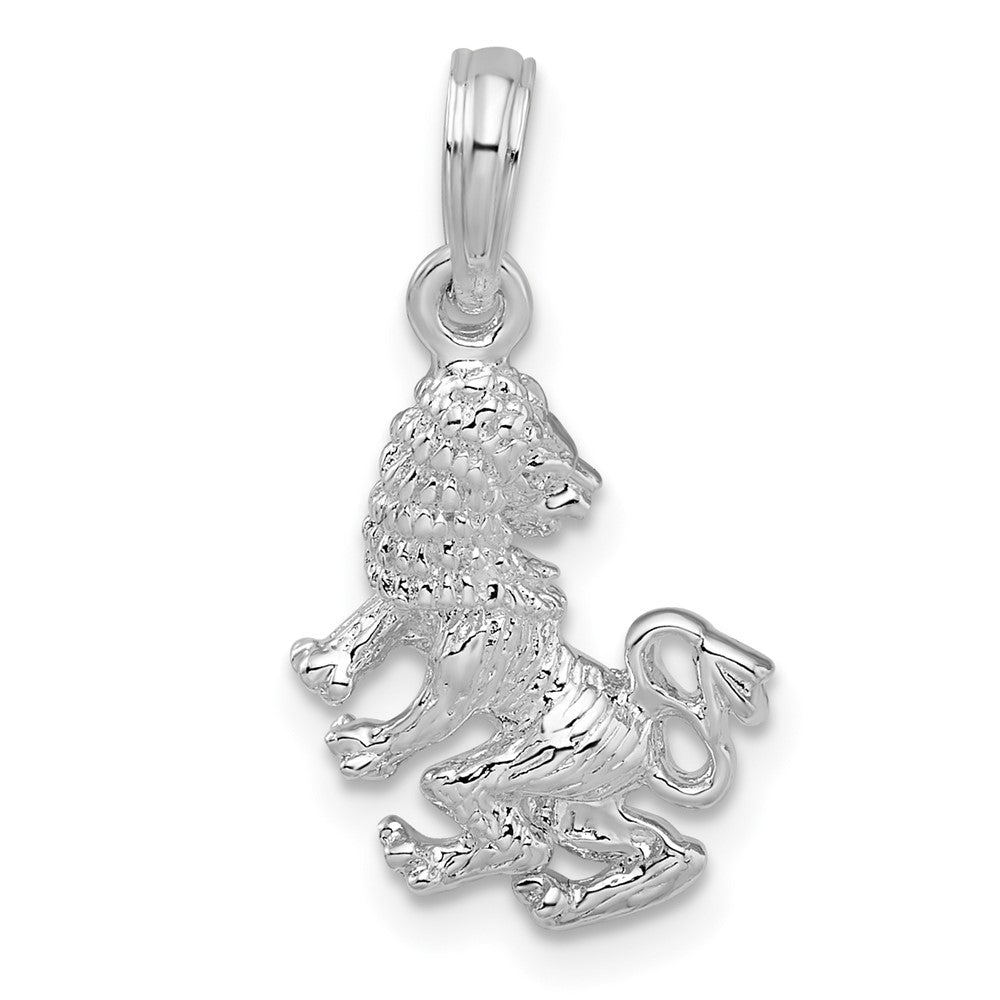 FJC Finejewelers 925 Sterling Silver Rhodium Plated Polished 3D Leo Zodiac Charm