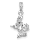 FJC Finejewelers 925 Sterling Silver Rhodium Plated Polished 3D Virgo Zodiac Charm