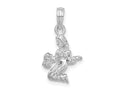 FJC Finejewelers 925 Sterling Silver Rhodium Plated Polished 3D Virgo Zodiac Charm