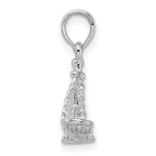 FJC Finejewelers 925 Sterling Silver Rhodium Plated Polished 3D Libra Zodiac Charm