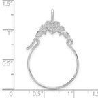 FJC Finejewelers 925 Sterling Silver Polished Heart with Scroll Charm Holder 28 mm