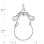 FJC Finejewelers 925 Sterling Silver Polished Beaded Scroll Design Charm Holder 39 mm