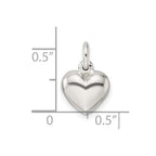 FJC Finejewelers 925 Sterling Silver Puffed Heart Charm 16 x 9 mm