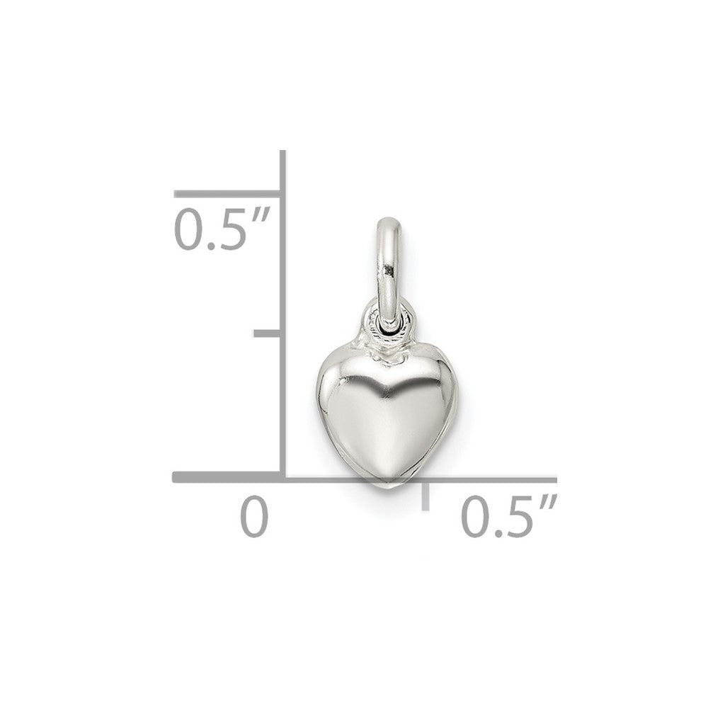 FJC Finejewelers 925 Sterling Silver Small Puffed Heart Charm 13 x 6 mm