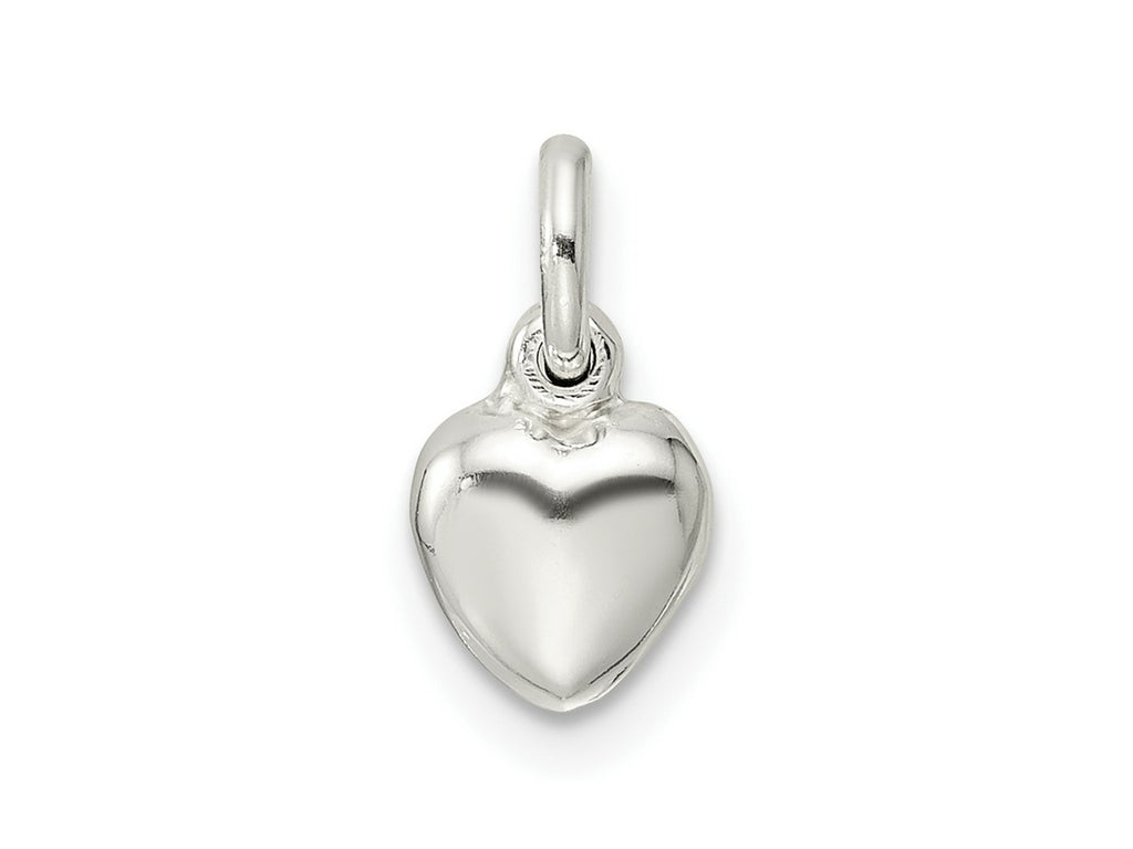 FJC Finejewelers 925 Sterling Silver Small Puffed Heart Charm 13 x 6 mm