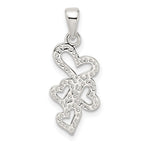 FJC Finejewelers 925 Sterling Silver Polished Multiple Heart Charm 26 x 10 mm