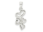 FJC Finejewelers 925 Sterling Silver Polished Multiple Heart Charm 26 x 10 mm