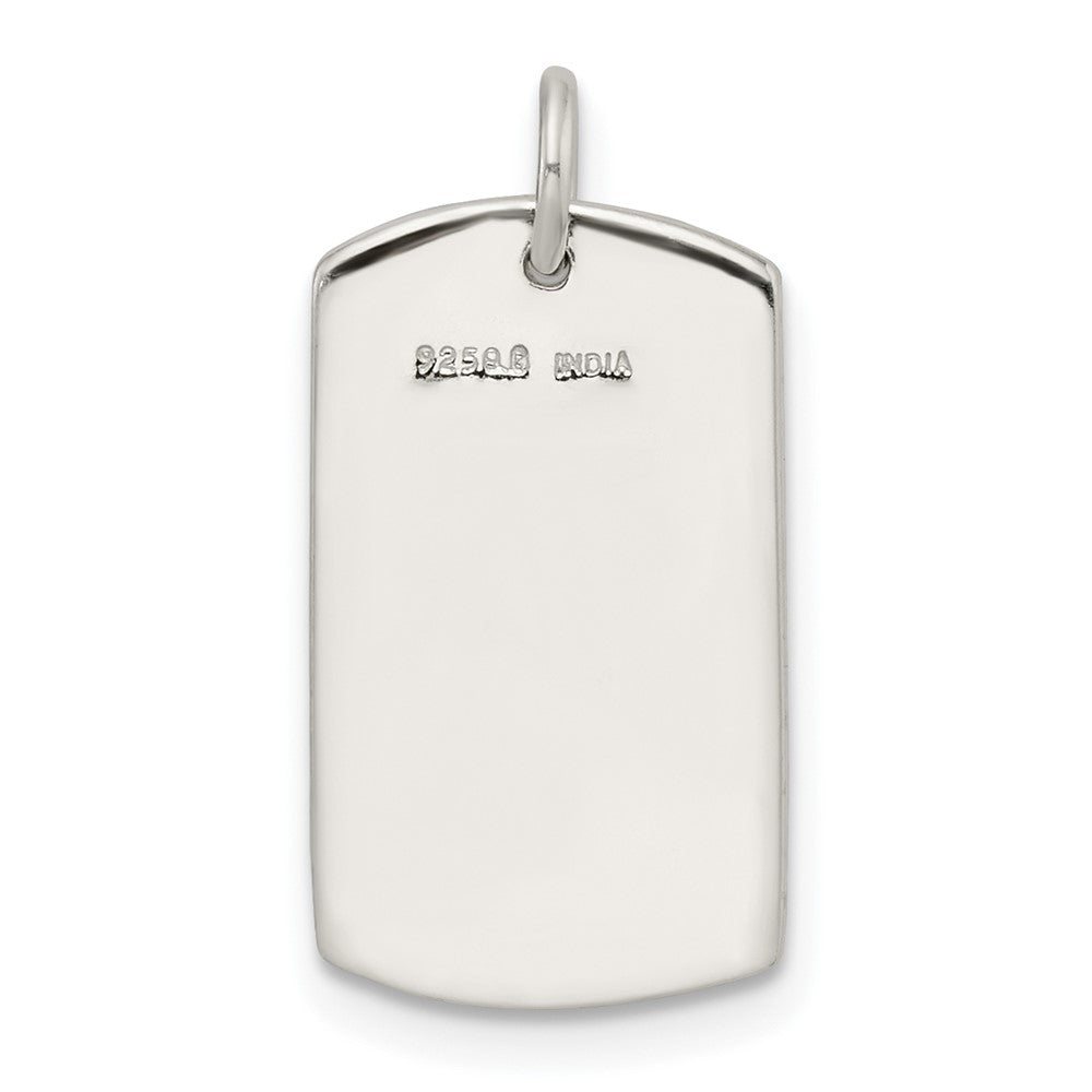FJC Finejewelers 925 Sterling Silver Polished My Hero Dog Tag Charm 18 x 11 mm
