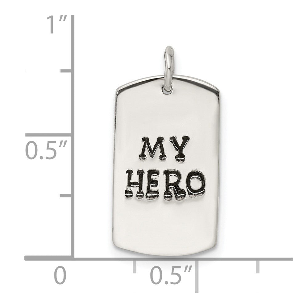 FJC Finejewelers 925 Sterling Silver Polished My Hero Dog Tag Charm 18 x 11 mm