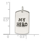 FJC Finejewelers 925 Sterling Silver Polished My Hero Dog Tag Charm 18 x 11 mm