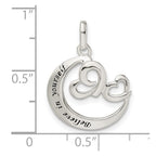 FJC Finejewelers 925 Sterling Silver Heart Believe in Yourself Charm 21 x 16 mm