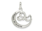 FJC Finejewelers 925 Sterling Silver Heart Believe in Yourself Charm 21 x 16 mm