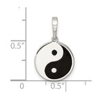 FJC Finejewelers 925 Sterling Silver Rhodium Plated Enameled Yin Yang Charm 21 x 12 mm