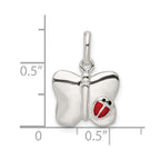 FJC Finejewelers 925 Sterling Silver Polished Enameled Butterfly with Ladybug Charm 20 x 13 mm