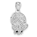 FJC Finejewelers 925 Sterling Silver Rhodium Plated Preciosa Crystal Mouse Charm 23 x 11 mm
