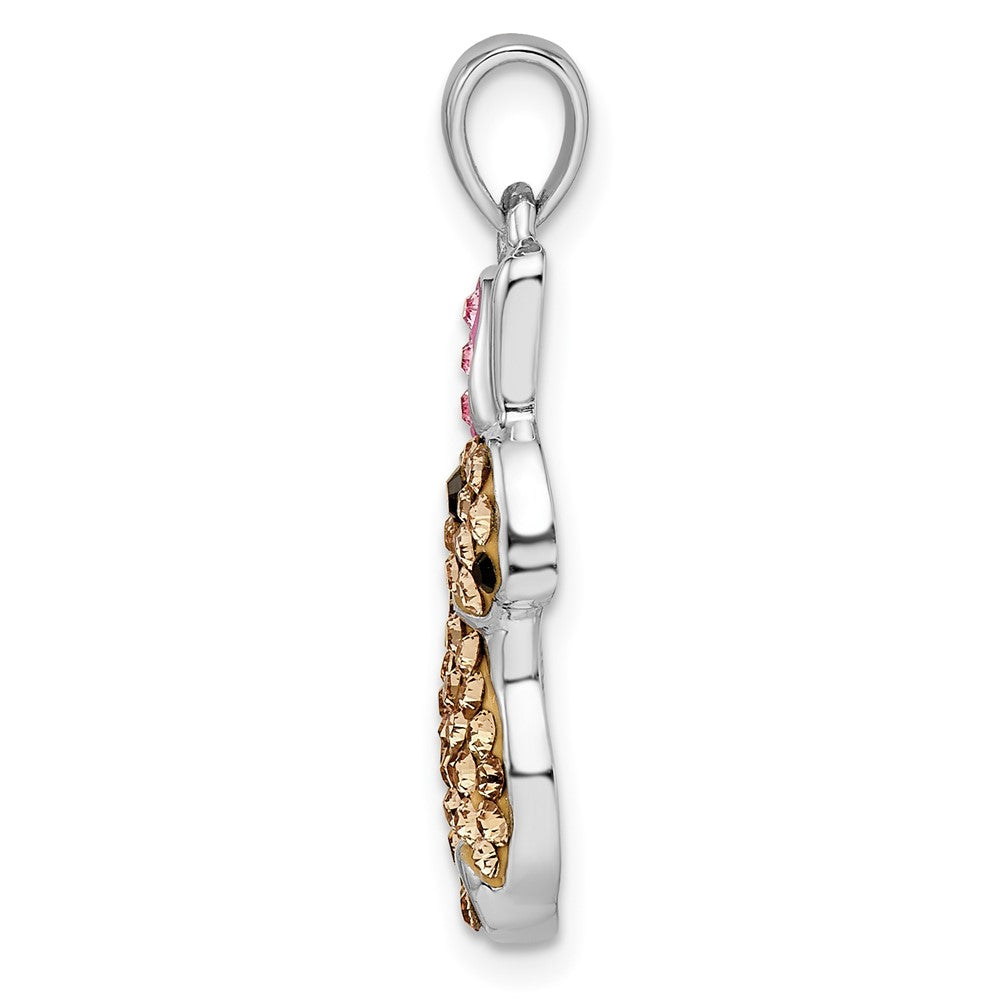 FJC Finejewelers 925 Sterling Silver Rhodium Plated Preciosa Crystal Rabbit Charm 27 x 10 mm