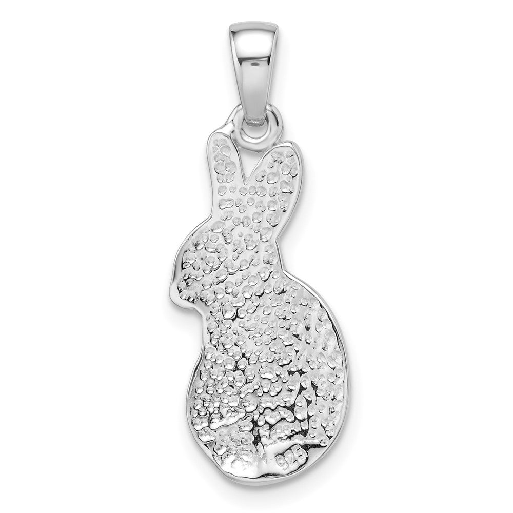 FJC Finejewelers 925 Sterling Silver Rhodium Plated Preciosa Crystal Rabbit Charm 27 x 10 mm