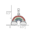 FJC Finejewelers 925 Sterling Silver Rhodium Plated Multi-Color Nano Crystal Rainbow Charm 16 x 14 mm