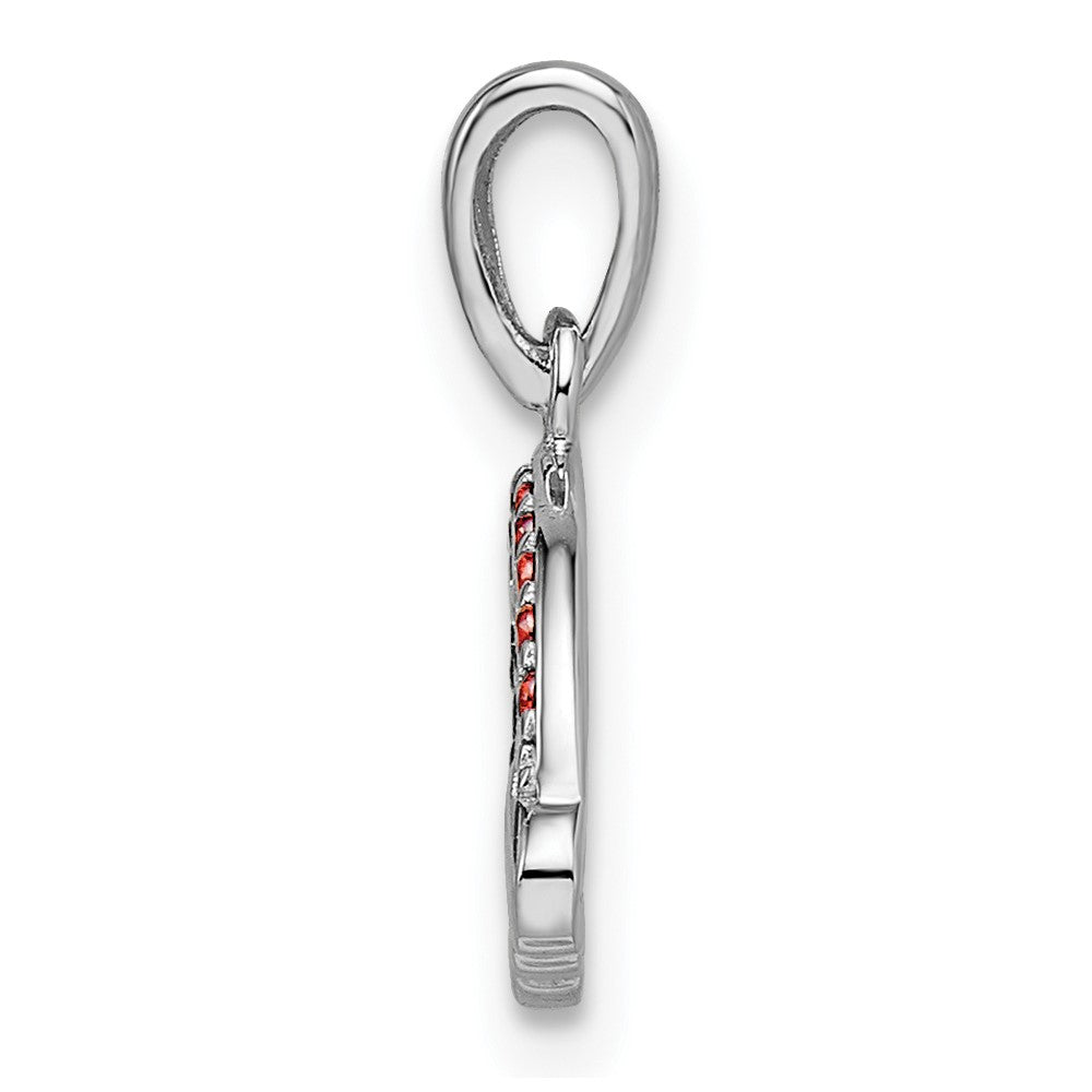FJC Finejewelers 925 Sterling Silver Rhodium Plated Multi-Color Nano Crystal Rainbow Charm 16 x 14 mm