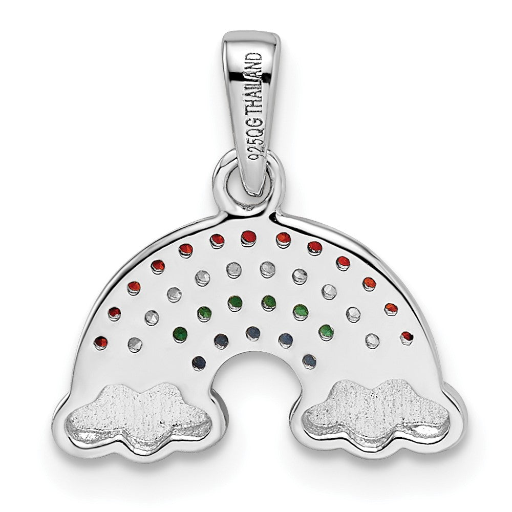 FJC Finejewelers 925 Sterling Silver Rhodium Plated Multi-Color Nano Crystal Rainbow Charm 16 x 14 mm