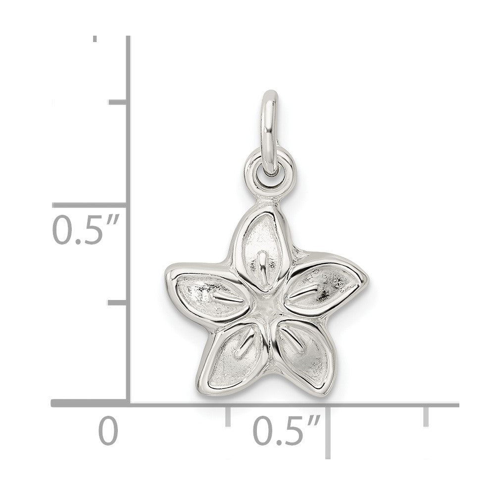 FJC Finejewelers 925 Sterling Silver Puffed Flower Charm 21 x 12 mm
