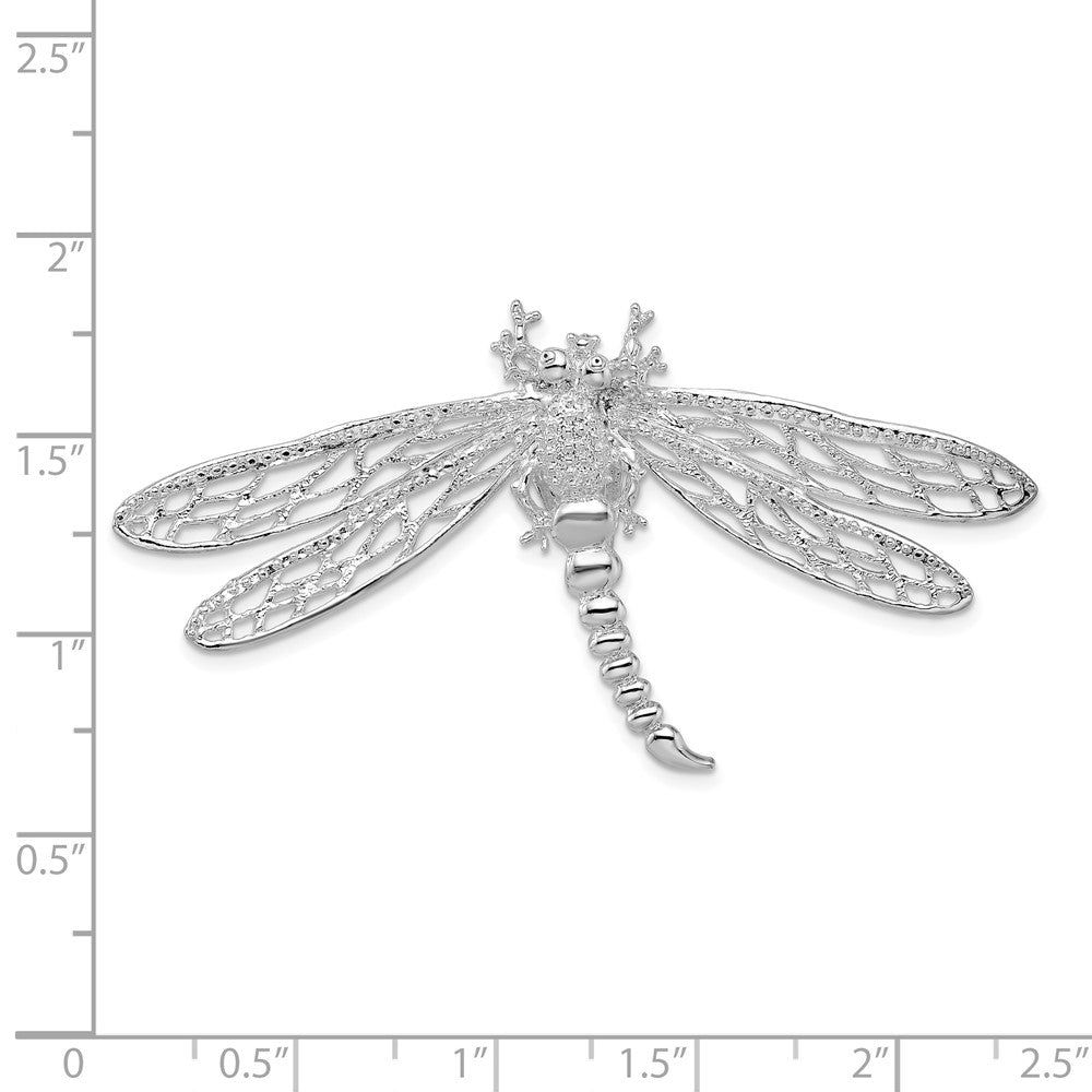 FJC Finejewelers 925 Sterling Silver Polished Dragonfly with Filigree Wings Slide 30 x 57 mm