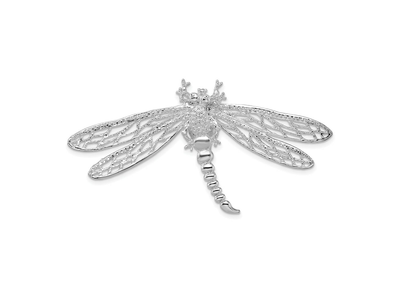 FJC Finejewelers 925 Sterling Silver Polished Dragonfly with Filigree Wings Slide 30 x 57 mm