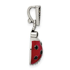 FJC Finejewelers 925 Sterling Silver Antiqued Marcasite Enameled Ladybug Charm 25 x 11 mm