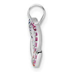 FJC Finejewelers 925 Sterling Silver Rhodium Plated Multicolor CZ Butterfly Charm 17 x 18 mm