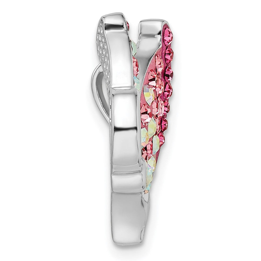 FJC Finejewelers 925 Sterling Silver Rhodium Plated Preciosa Crystal Butterfly Chain Slide 22 x 16 mm
