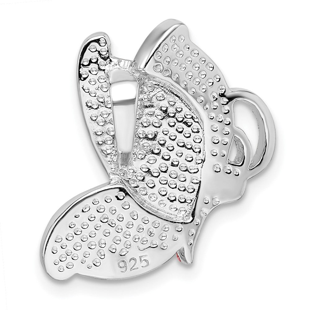 FJC Finejewelers 925 Sterling Silver Rhodium Plated Preciosa Crystal Butterfly Chain Slide 22 x 16 mm