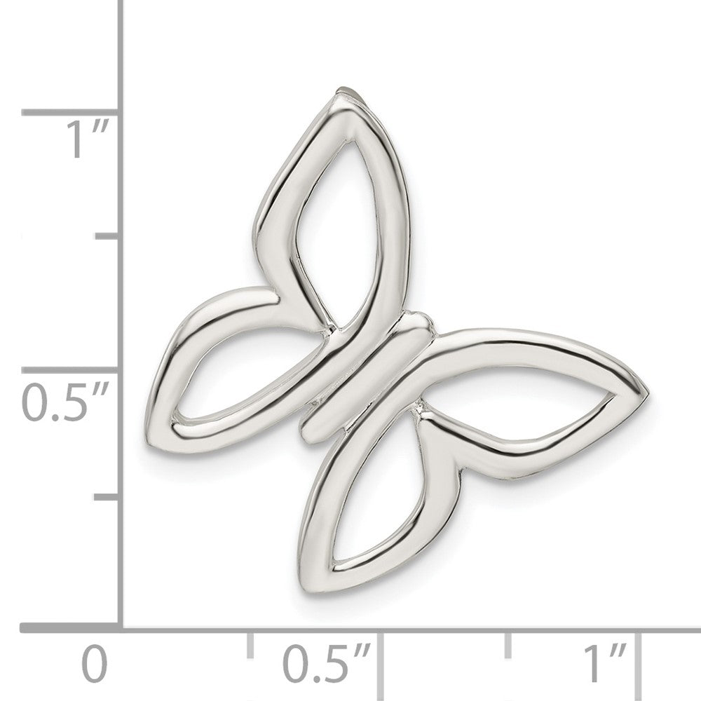 FJC Finejewelers 925 Sterling Silver Polished Butterfly Chain Slide 23 x 19 mm