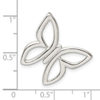 FJC Finejewelers 925 Sterling Silver Polished Butterfly Chain Slide 23 x 19 mm
